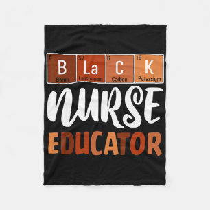 Black Nurse Educator Melanin African American Hist Fleece Blanket