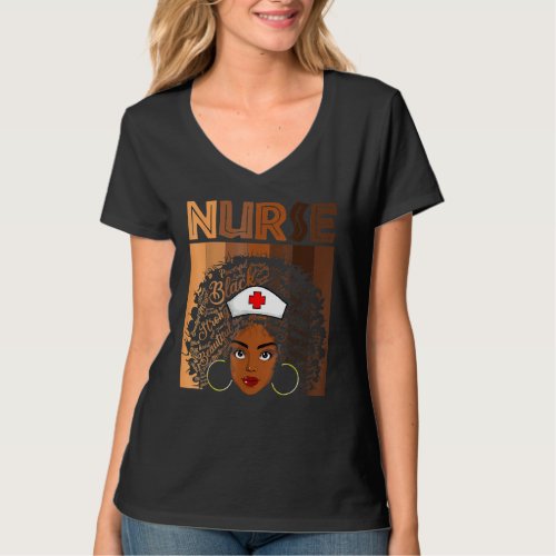 Black Nurse For Women Girls  African Melanin Nursi T_Shirt