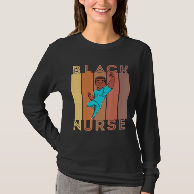 Black Nurse Melanin Male Nurses Women Brown Skin M T-Shirt (Front)