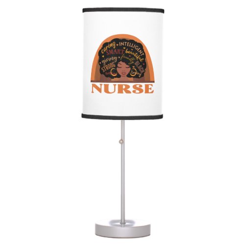 Black Nurse Nursing Design Table Lamp