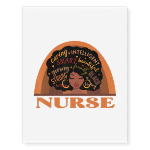 Black Nurse Nursing Design Temporary Tattoos