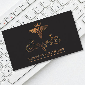 Black Nurse Practitioner Business Card by farleycreates at Zazzle