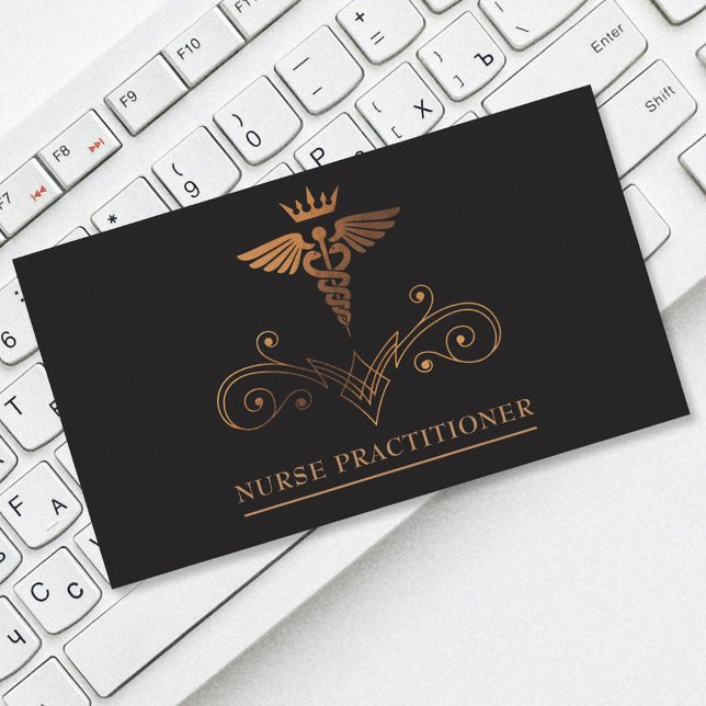 Black Nurse Practitioner Business Card (Creator Uploaded)