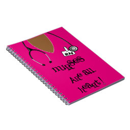 Black Nurse Scrub Top and Stethoscope Notebook | Zazzle