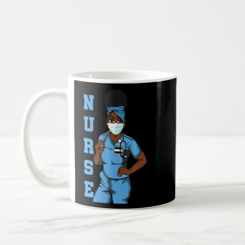 Black Nurse Uniform Face Mask Afro African Women F Coffee Mug