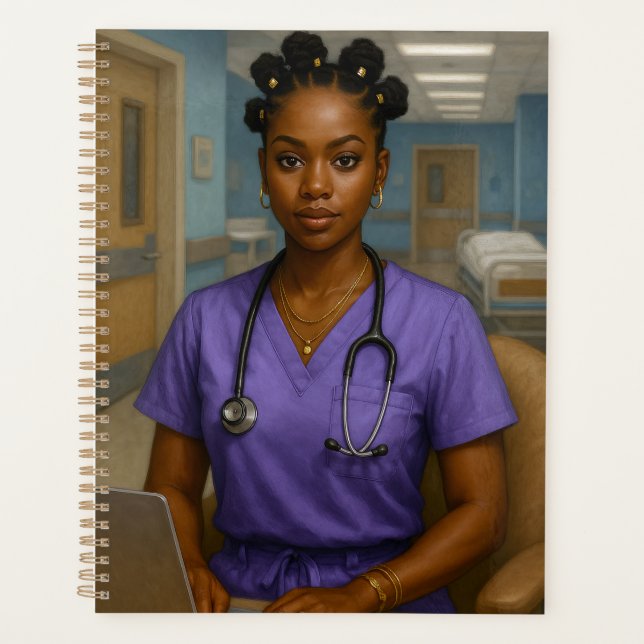 Black Nurse Yearly Planner (Front)
