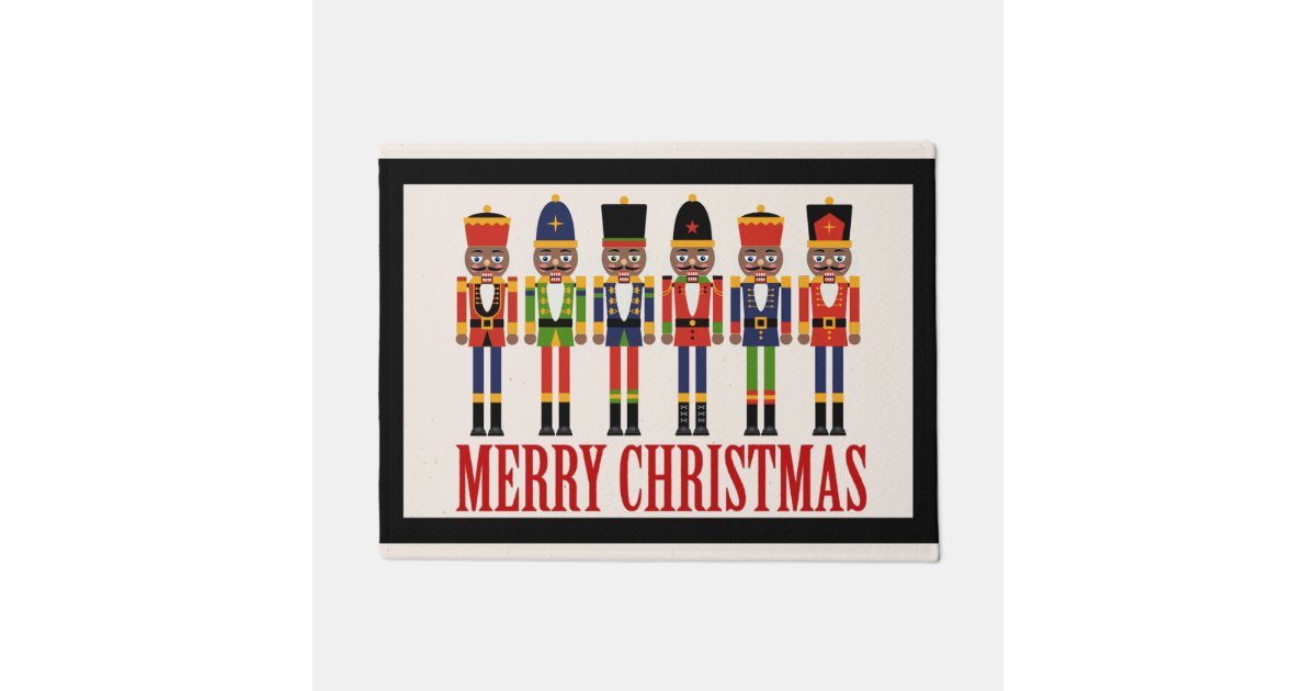Black Nutcracker Christmas Door Mat Zazzle