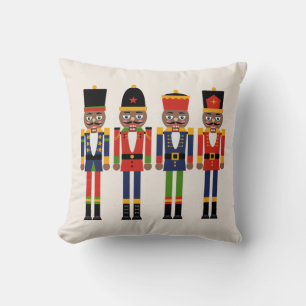 Black Nutcracker Christmas Pillow