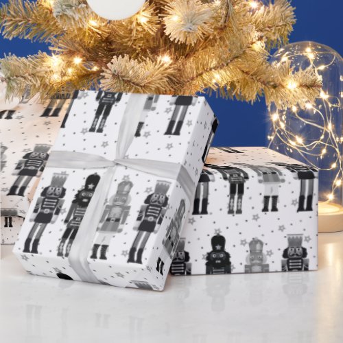 Black Nutcracker Christmas Wrapping Paper