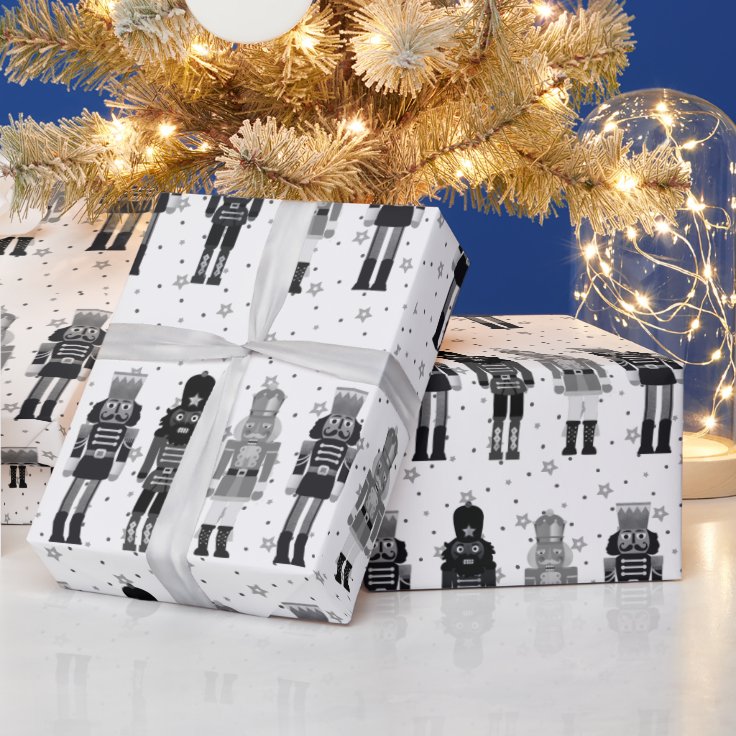 Black Nutcracker Christmas Wrapping Paper Zazzle