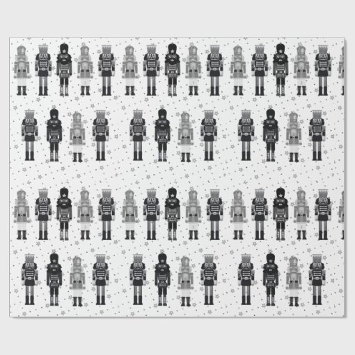 Black Nutcracker Christmas Wrapping Paper Zazzle