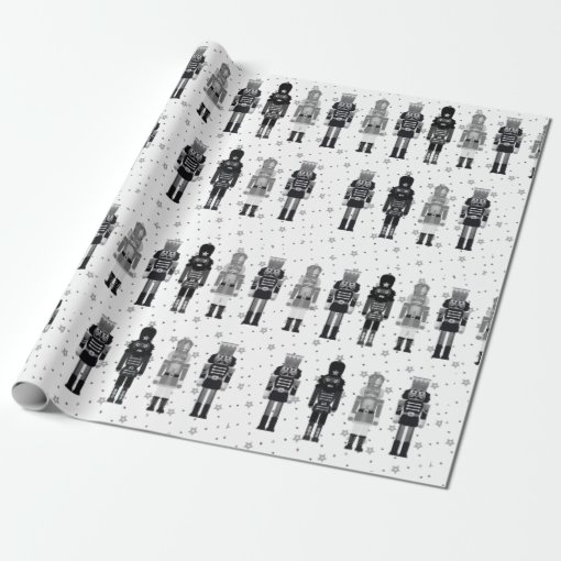 Black Nutcracker Christmas Wrapping Paper Zazzle