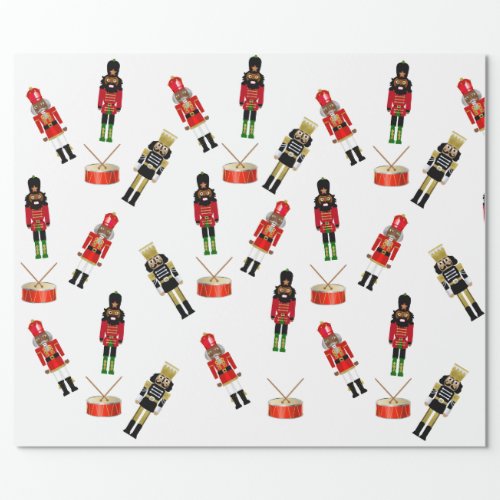 Black Nutcracker Christmas Wrapping Paper