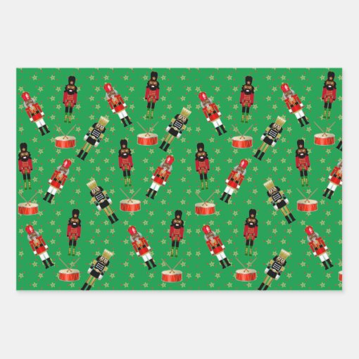 Black Nutcracker Christmas Wrapping Paper Green Zazzle