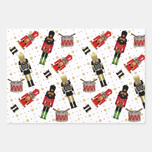 Black Nutcracker Christmas Wrapping Paper Sheets Zazzle