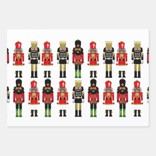 Black Nutcracker Christmas Wrapping Paper Sheets Zazzle