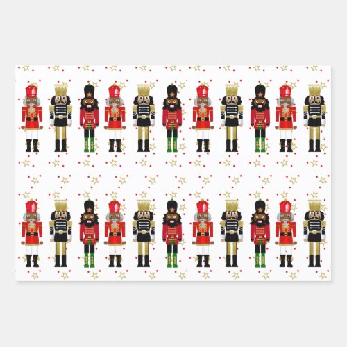 Black Nutcracker Christmas Wrapping Sheets