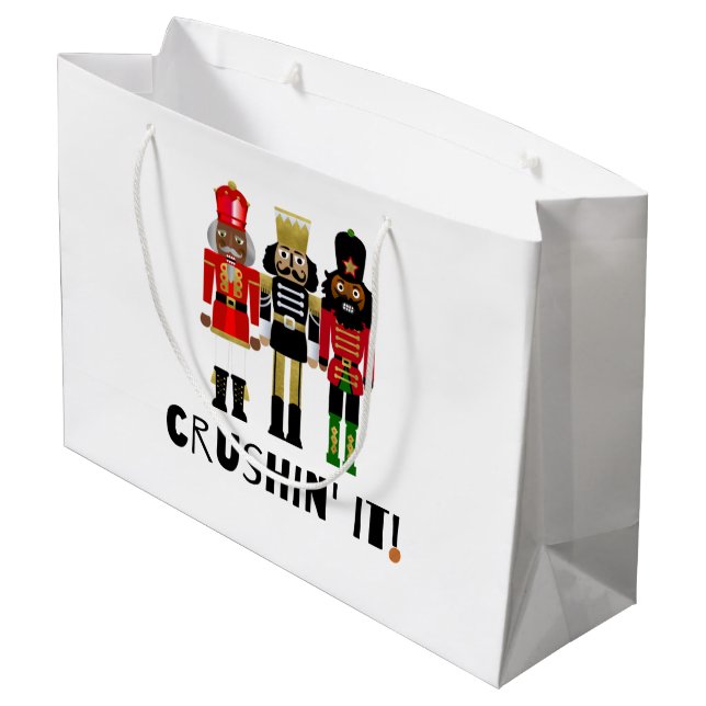 Black Nutcracker "Crushin' It" Gift Bag (Back Angled)