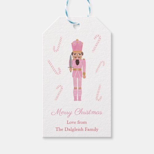 Black Nutcracker In Pink Suit Merry Christmas Gift Tags