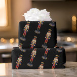 Black Nutcracker Red Soldier Christmas  Wrapping Paper<br><div class="desc">Make your presents stand out under the tree with our premium Black Nutcracker Red Soldier Christmas Wrapping Paper. The striking design,  showcasing handsome nutcracker soldiers in colorful uniform against a dramatic black backdrop,  adds a festive and stylish touch to your holiday gifts.</div>