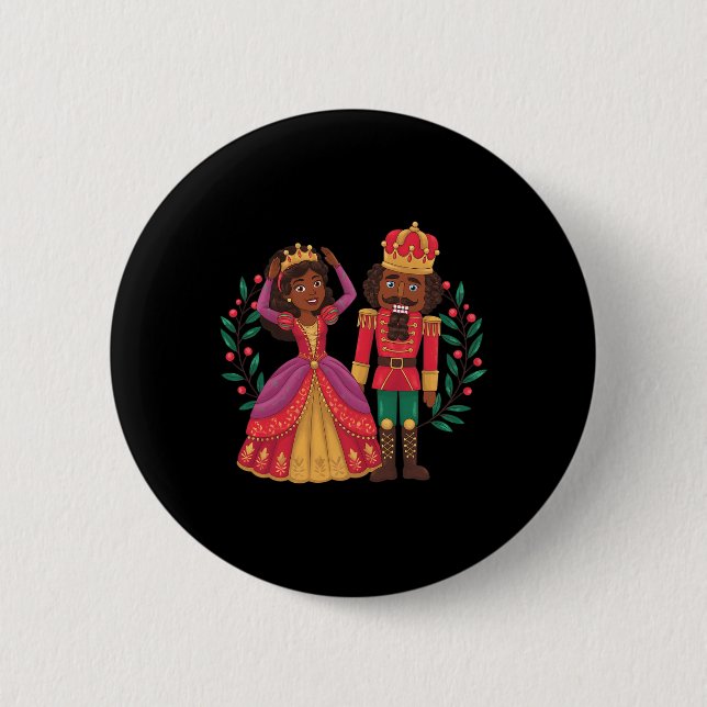 Black Nutcracker Sugar Plum Fairy Kwanzaa African  Button (Front)