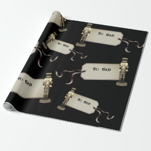 Black Nutcracker To Dad Christmas Wrapping Paper