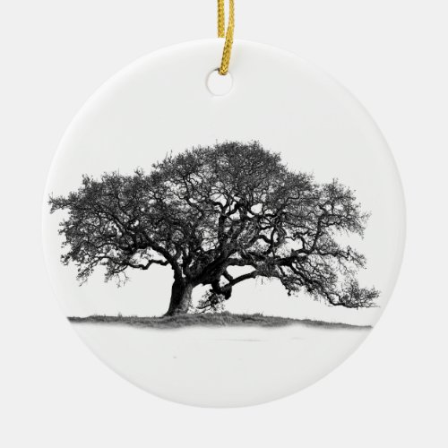 BLACK OAK TREE CERAMIC ORNAMENT