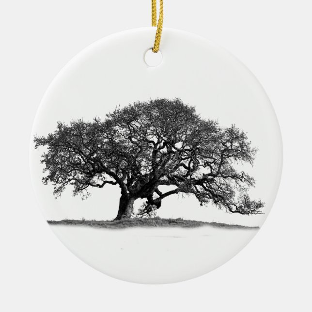 BLACK OAK TREE CERAMIC ORNAMENT (Front)