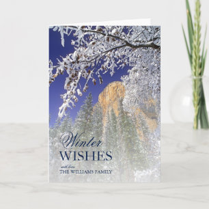 Black Oak Trees in Snow at Yosemite Holiday Card