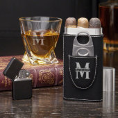 Black Oakmont Cigar Set and Twist Whiskey Glass (Front)