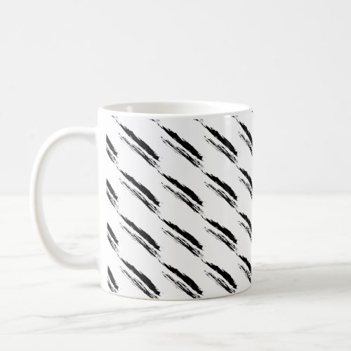 Black oblique stripes on a white background mug
