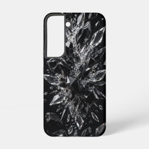 Black Obsidian Crystal Explosion Luxury Shattered Samsung Galaxy S22 Case