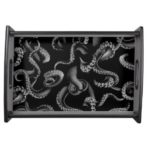 Black Octopus Tentacles Serving Rolling Tray
