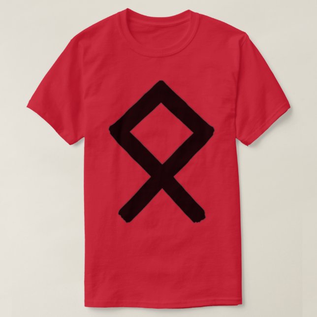 Black Odal Rune Paintbrush T-Shirt (Design Front)