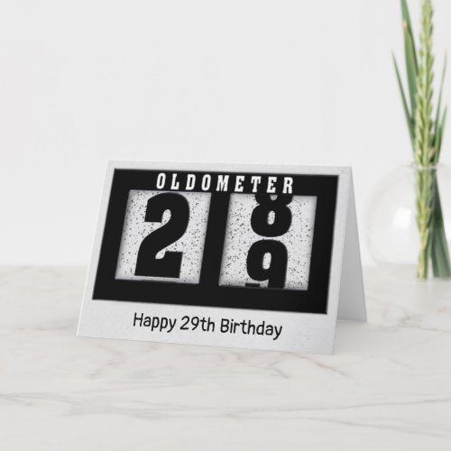Black Odometer for 29th Birthday  Card