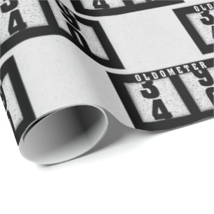 Black Odometer for 40th Birthday Wrapping Paper