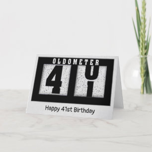 Black Odometer for 41st Birthday Card