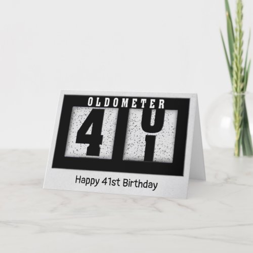 Black Odometer for 41st Birthday   Card