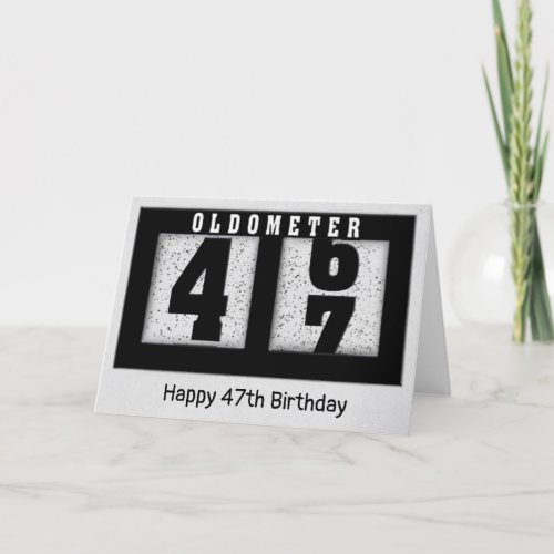 Black Odometer for 47th Birthday Card