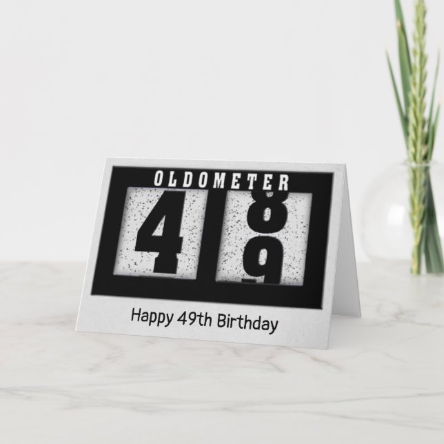 Black Odometer for 49th Birthday  Card (Front)