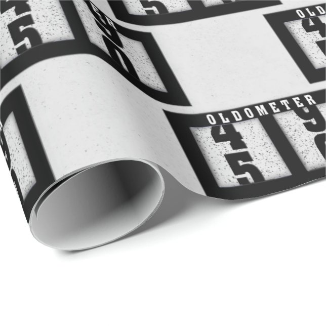 Black Odometer for 50th Birthday  Wrapping Paper (Roll Corner)