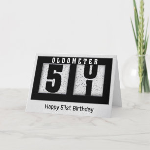 Black Odometer for 51st Birthday Card