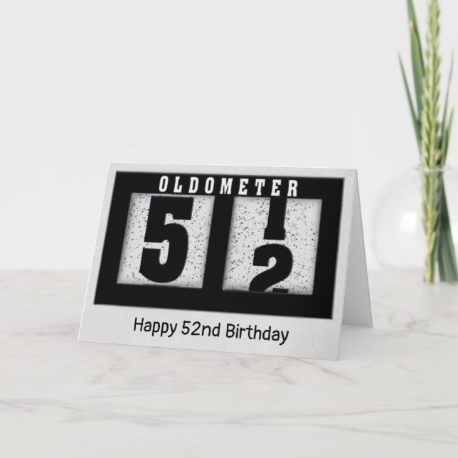 Black Odometer for 52nd Birthday   Card (Front)