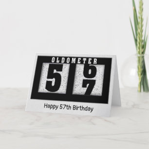 Black Odometer for 57th Birthday Card