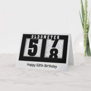 Black Odometer for 58th Birthday Card