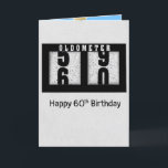 Black Odometer for 60th Birthday  Card<br><div class="desc">Black car odometer on soft gray speckled background for 60th birthday.</div>