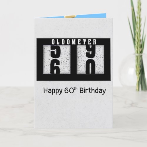 Black Odometer for 60th Birthday  Card