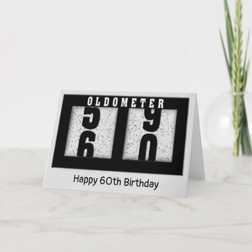 Black Odometer for 60th Birthday Card