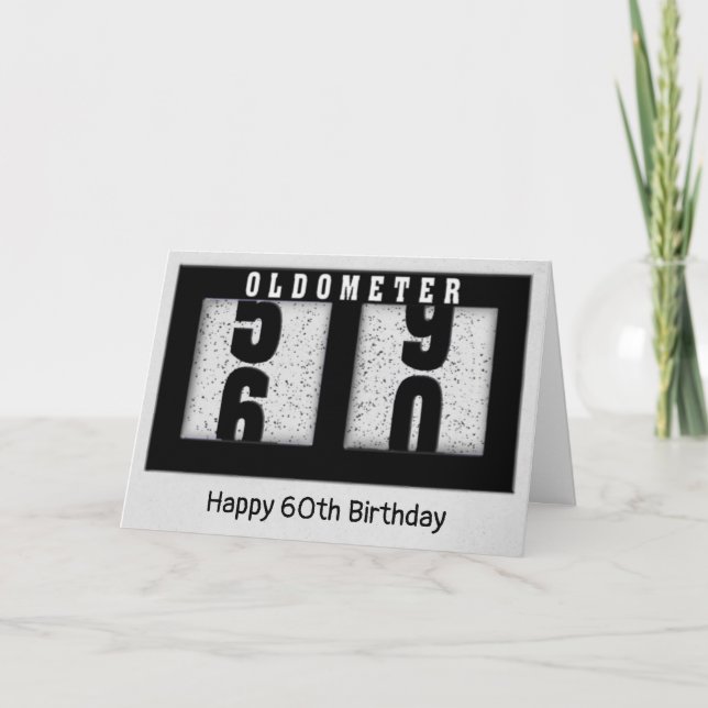 Black Odometer for 60th Birthday Card (Front)