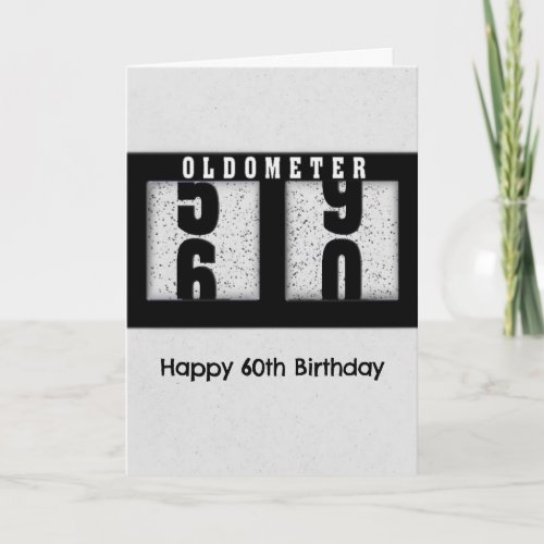 Black Odometer for 60th Birthday Humor Card